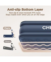 Cherimor 18" Queen Air Mattress with Built-in Pump, 800-lb Capacity, Fast Inflation Guest Bed, Honeycomb Support, Blue