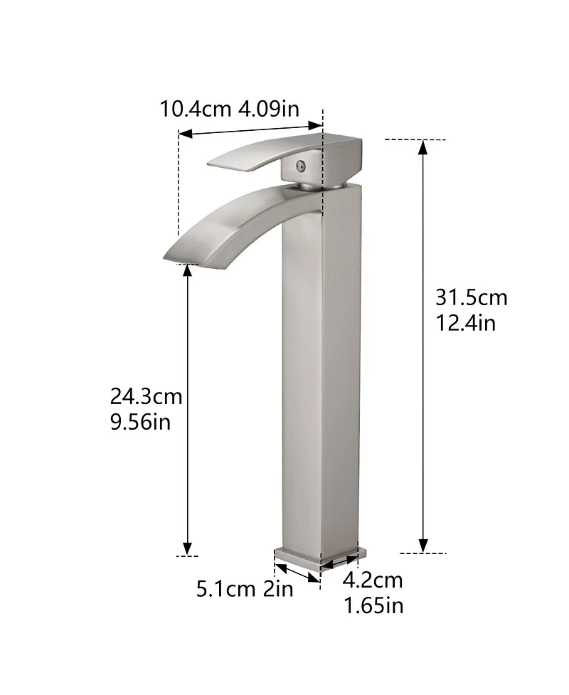 Busdays Brushed Nickel Single Handle Bathroom Sink Faucet Modern Single Hole Vanity Basin Faucet