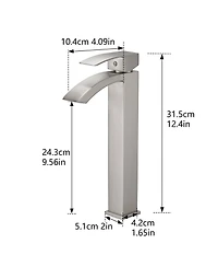 Busdays Brushed Nickel Single Handle Bathroom Sink Faucet Modern Single Hole Vanity Basin Faucet