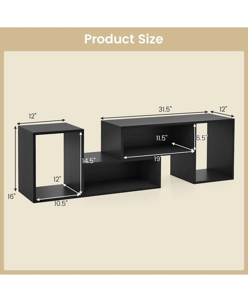 Slickblue 2 Piece Adjustable Tv Stand for TVs up to 55 Inch with Storage Cubes