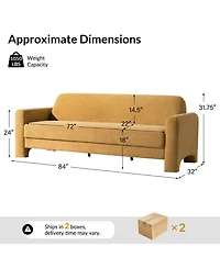 Hulala Home Isai Modern Curved Velvet Sofa