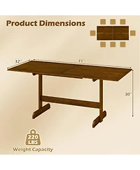 Slickblue Wooden Kitchen Dining Table for 6-8 People with Rubber Wood Legs