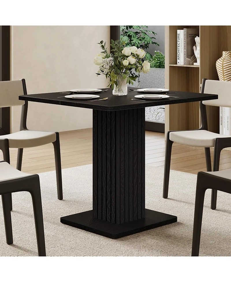 Tribesigns Dining Table for 2-4.Wood table with fluted base.Modern farmhouse dinner table for dining room,kitchen, living room
