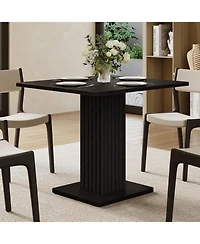 Tribesigns Dining Table for 2-4.Wood table with fluted base.Modern farmhouse dinner table for dining room,kitchen, living room