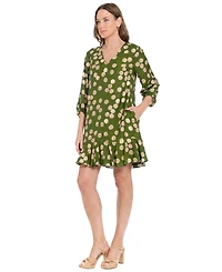 London Times Women's V-Neck Short Dress
