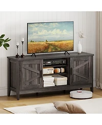 Slickblue Tv Stand for 65-Inch TVs with Farmhouse Style Cabinets