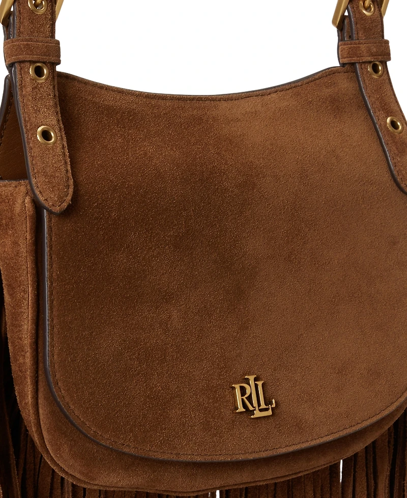 Lauren Ralph Lauren Marcy Fringe Trim Small Crossbody Handbag