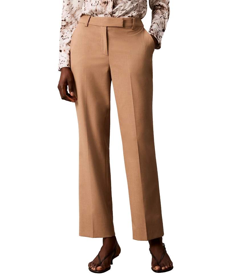 Calvin Klein Petite Straight-Leg Mid-Rise Pants
