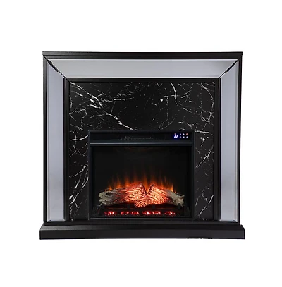 Augusta Home Trandling Mirrored Faux Marble Fireplace