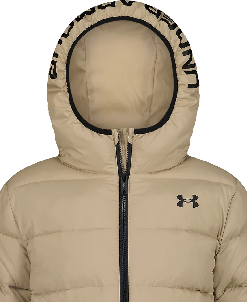 Under Armour Boys' 8-20 Solid Logo Full-Zip Puffer Hooded Jacket