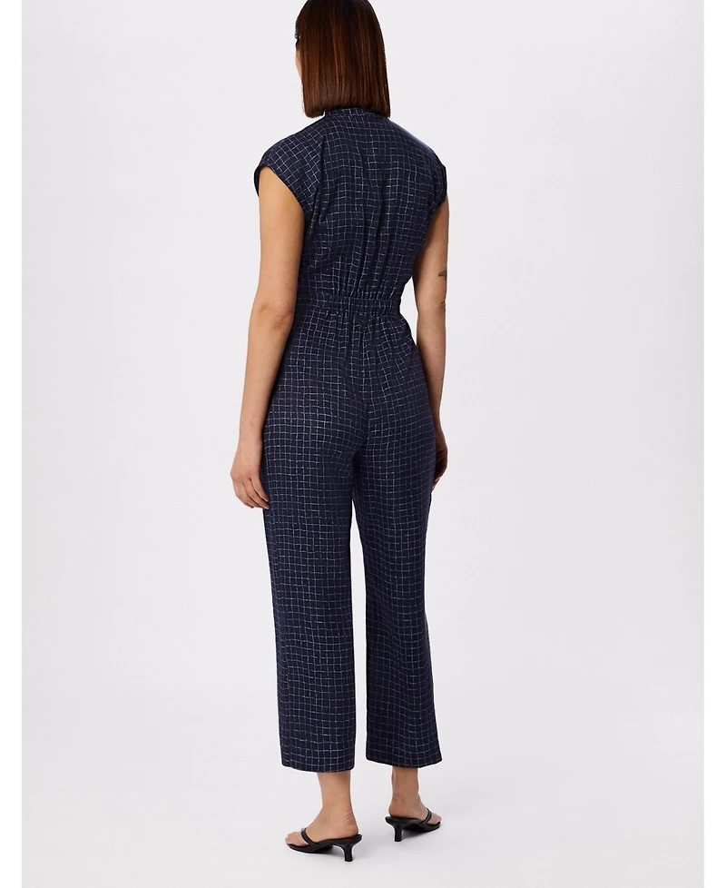Whistles Women's Grid Print Sleeveless Jumpsuit