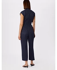 Whistles Women's Grid Print Sleeveless Jumpsuit