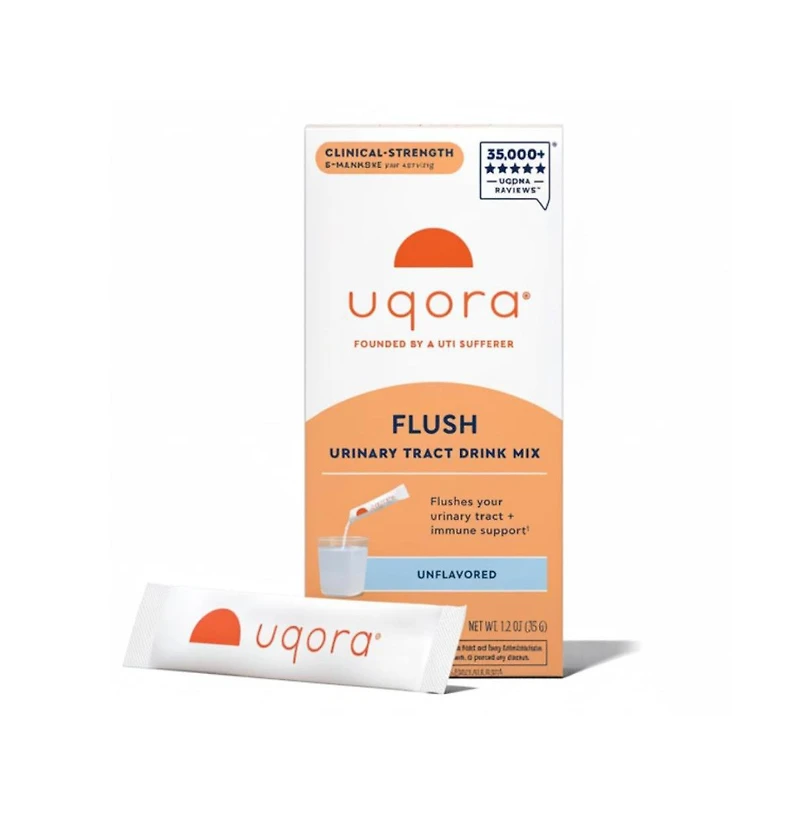 Uqora Flush - Urinary Tract with D-Mannose, Vitamin C, Vitamin B6, Potassium, Magnesium and Calcium - Gluten-Free