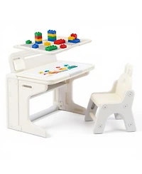 Kinder King Kids Table and Chair Set, Activity Desk for Drawing, Reading, Building Blocks, and Play