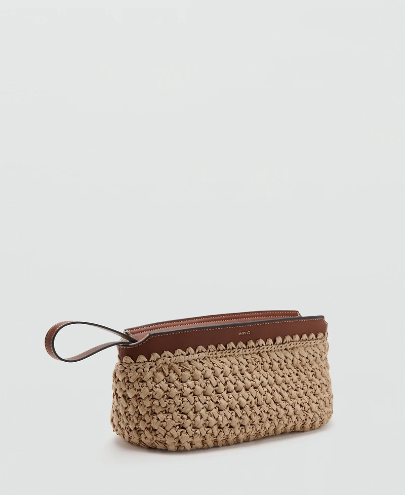 Mango Women's Natural-Fiber Pouch
