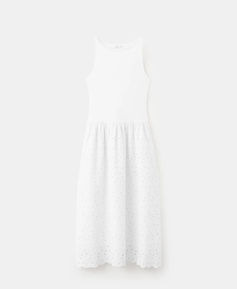 Mango Women's Openwork Embroidery A-Line Dress