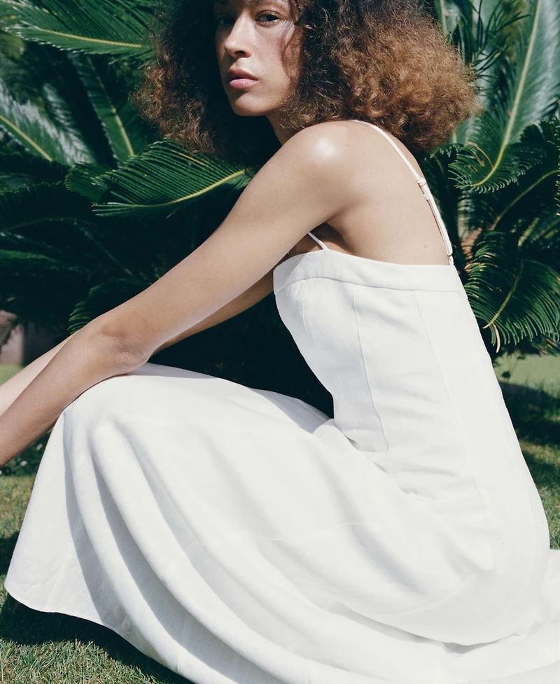 Mango Women's A-Line Linen Dress
