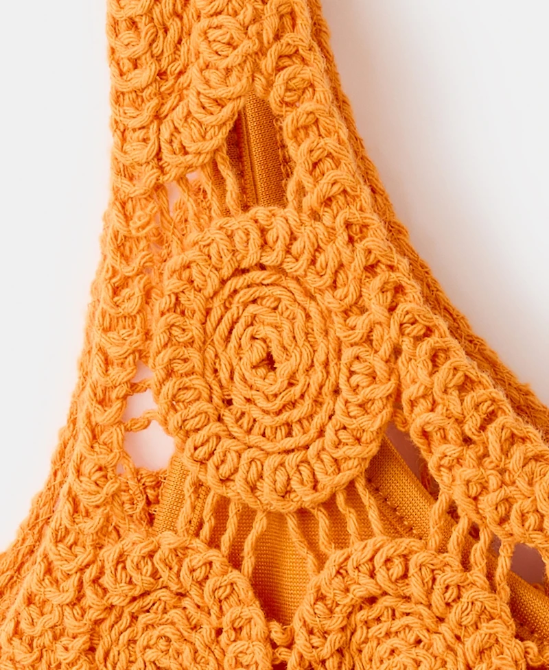 Mango Women's Crochet Short Dress