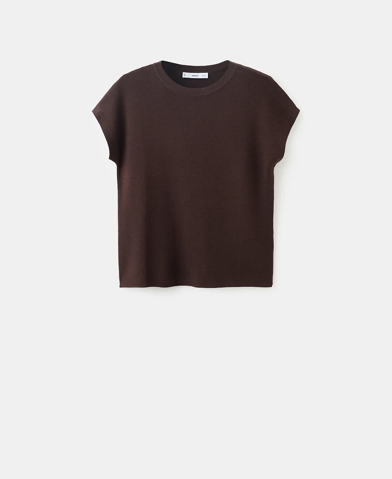 Mango Women's Short-Sleeve Cotton Sweater