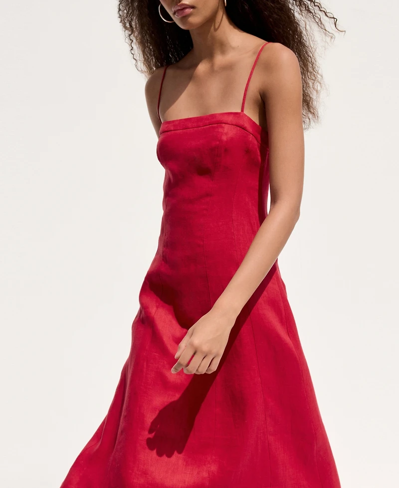 Mango Women's A-Line Linen Dress