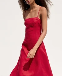 Mango Women's A-Line Linen Dress