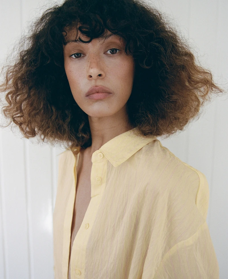 Mango Women's Striped Lyocell Shirt