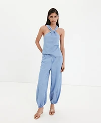 Mango Women's High-Waisted Baggy Jeans