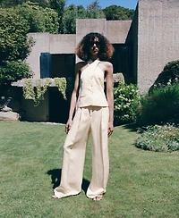 Mango Women's Straight Linen-Blend Pants