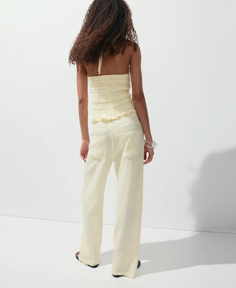 Mango Women's Balloon Crinkle Pants