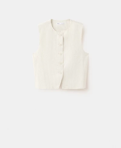 Mango Women's Pinstripe Open-Back Vest