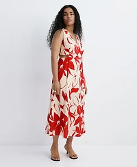 Mango Women's Cutouts Floral-Printed Dress