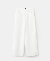 Mango Women's Straight Mid-Rise Double Gauze Pants