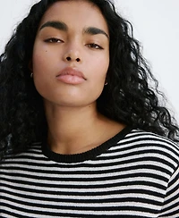 Mango Women's Striped Short-Sleeved Sweater
