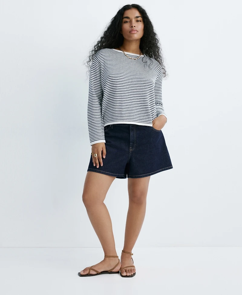 Mango Women's Knit Striped Sweater