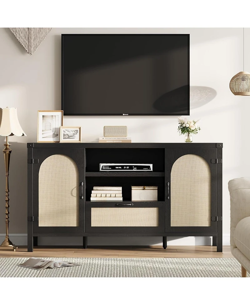gaomon Rattan Sideboard Buffet Cabinet with Storage, Farmhouse Kitchen Buffet Cabinet with Drawer