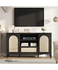 gaomon Rattan Sideboard Buffet Cabinet with Storage, Farmhouse Kitchen Buffet Cabinet with Drawer