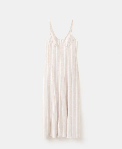 Mango Women's Striped Linen Dress