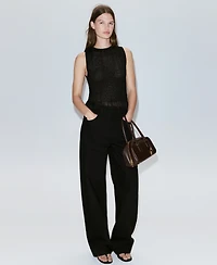 Mango Women's Ruffled Detail Shirred Top