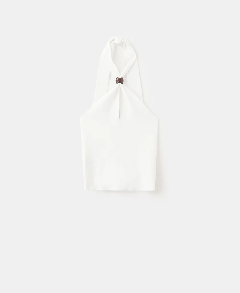 Mango Women's Halter-Neck Knitted Top