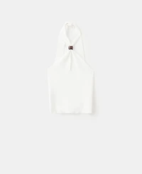 Mango Women's Halter-Neck Knitted Top