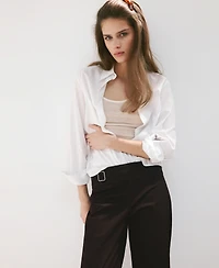 Mango Women's Belt Straight-Fit Pants