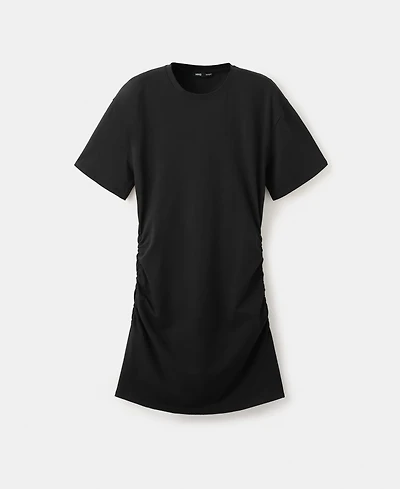 Mango Women's Gathered Sides Cotton Dress
