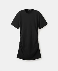 Mango Women's Gathered Sides Cotton Dress