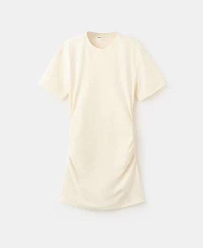 Mango Women's Gathered Sides Cotton Dress
