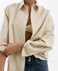 Mango Women's Striped Poplin Shirt