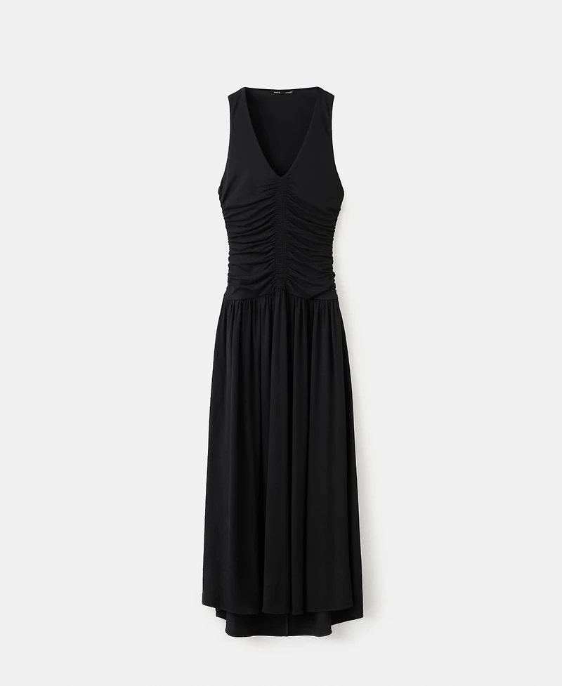 Mango Women's Shirred Long Dress