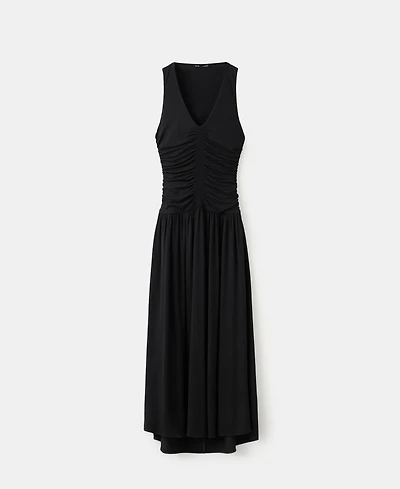 Mango Women's Shirred Long Dress