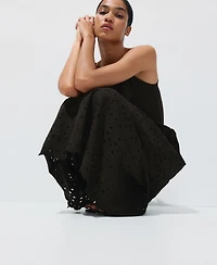 Mango Women's Lace Accents Embroidered Combined Dress