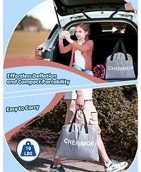Cherimor Toddler Travel Air Mattress Bed with Safety Bumpers and Electric Pump, 330-lb Capacity Portable