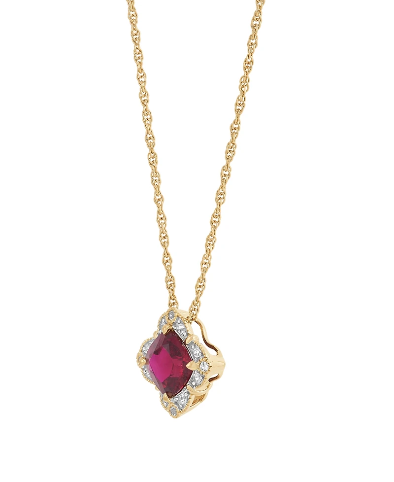 Macy's Lab-Grown Sapphire (1-9/10 ct. t.w.) & (1/8 Pendant Necklace Sterling Silver (Also Available Ruby)